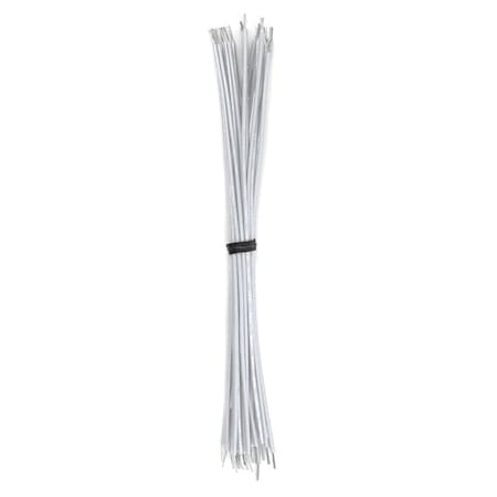 Cut And Stripped Wire, 16 AWG, Stranded, White 24in Leads, 25PK